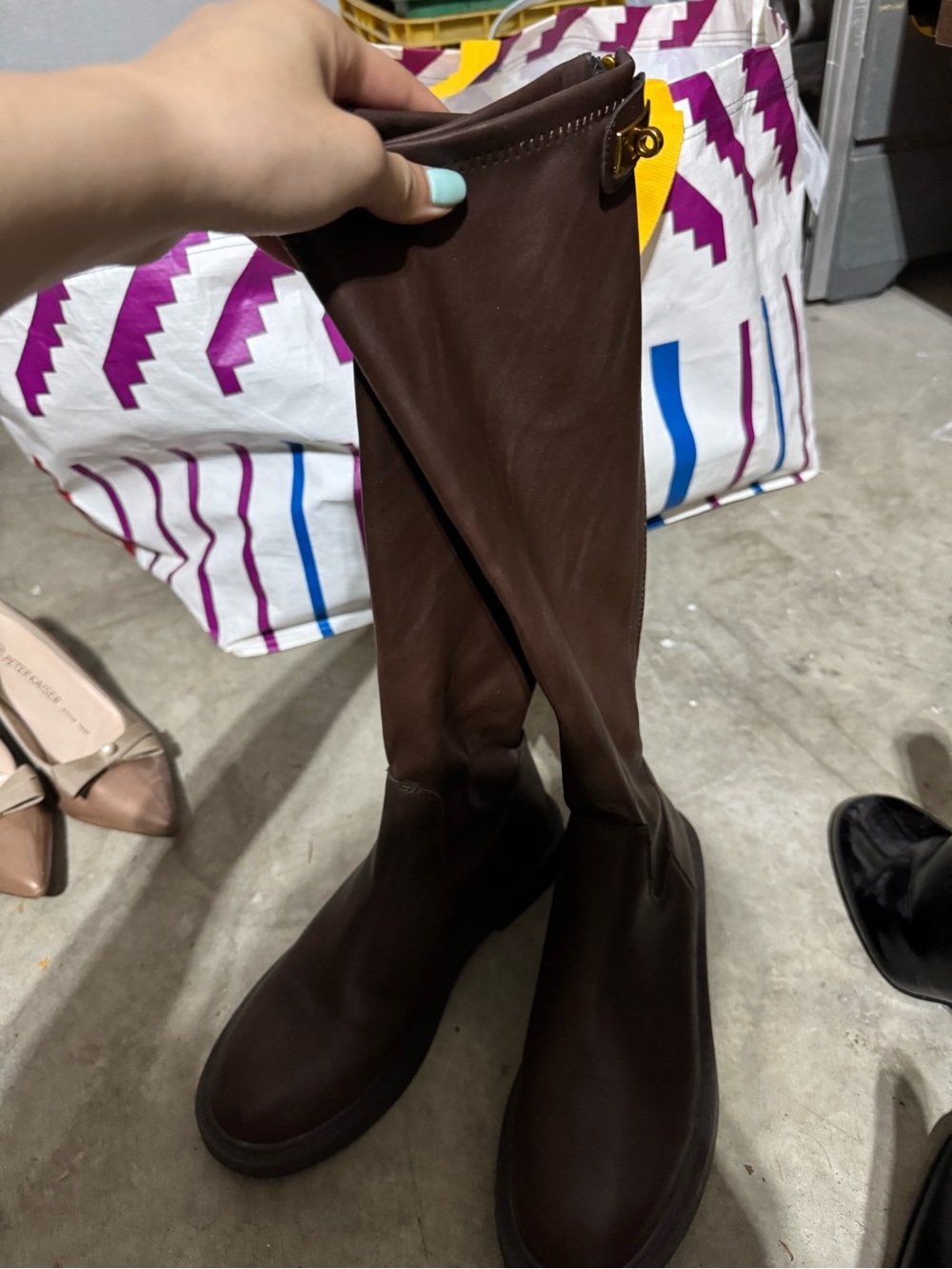 Women’s Brown Leather Pull-On Boots 235 Fits Size 6